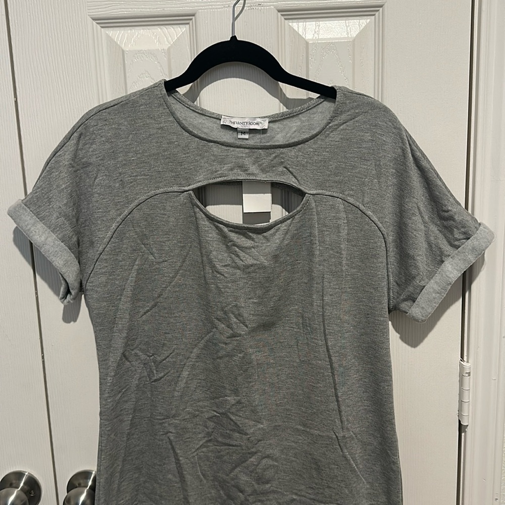 Gray Short SleeveSweater Dress from The Vanity Room